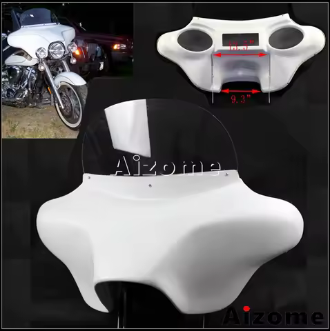 6x9 Speakers Batwing Fairing Headlight Windshield Wind Screen for Harley Road King 1994-13 FLHR FLHR
