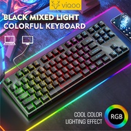 【COD】Viqoo K87 Gaming Keyboard dan Mouse RGB Set Gaming Mouse Square key Round Key Keyboard USB For Notebook Laptop Desktop PC - G28