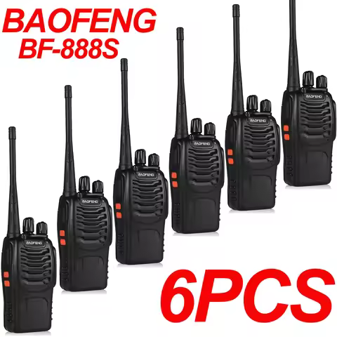 6pcs or 3pairs BaoFeng Walkie-Talkie 888S UHF 400-470MHz Channel Portable Two Way Radio 16Channels 5