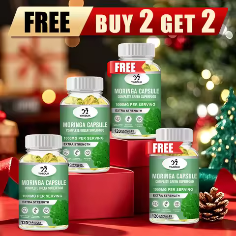 Buy 2 Get 2 Free! Pure Moringa Oleifera Capsules, Support Skin Glow, Energy & Blood Sugar Balance, P