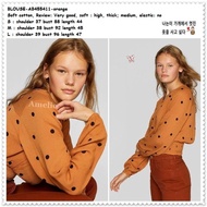 AB455411 Baju Atasan Lengan Panjang Wanita Blouse Korea Import Orange