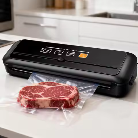 Kitchen Vacuum Sealer Machine For Dry Moist Food Built-In Cutter 10 Vacuum Bags For Household Cambod