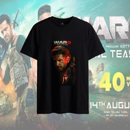 Baju War 2 T-Shirt War 2 Hrithik Roshan 100% Cotton Short Sleeve Lelaki & Wanita Tee 宝莱坞双雄之战#18