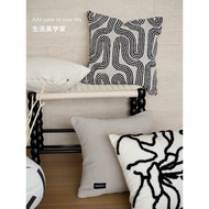 Texdream Attitude Black Woven Modern Simple Sofa Pillow Living Room French Art Line Pillow