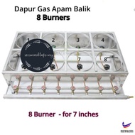 8 Burner Pancake Gas Stove / Dapur Gas Apam Balik 8 Kepala / Dapur Kuih Ban Chan / Stove