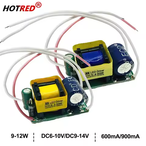 5pcs LED Driver Power Supply 10W 3X3W 4X3W Lighting Transformers DC 6-10V 600mA 900mA For 10W Led Ch