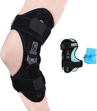 Knee Braces, Adjustable Knee Brace for Knee Pain, Knee Brace Support with Side Stabilizers, Knee Support for Meniscus Tear, Tendonitis, Arthritis Hinged Knee Braces for Men and Women (Black-Left)