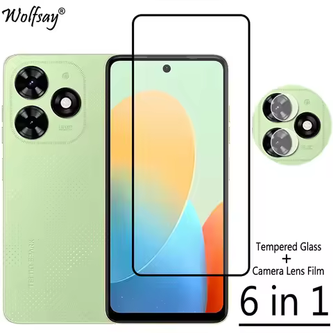 Full Glue Tempered Glass For Tecno Spark Go 2024 Screen Protector Tecno Spark Go 2024 Camera Glass F