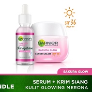 Garnier Sakura Glow Day Kit 30x Booster Serum 30ml+Day Cream - Skincare Moisturizer Sakura White