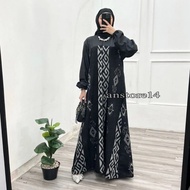 (READY STOCK) Gamis Tenun Hitam Kondangan Prewedding - Dress Tenun Troso - Couple Tenun Terbaru
