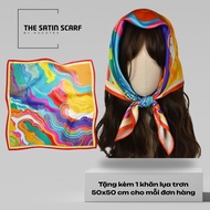 High quality patterned silk scarf, square bandana scarf 68*68 cm with diverse designs - P5