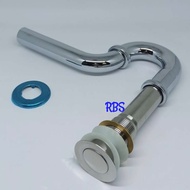 Sifon Wastafel Leher Angsa S123 - Sifon Angsa Pencet Stainless - Saluran Pembuangan Wastafel