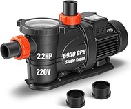 LEO In/Above Ground Pool Pump, High Flow Powerful Self Priming Pool Pump, 2.2HP 6950GPH, 220V