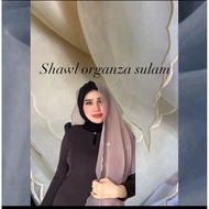Shawl organza sulam-organza embroidered shawl-malay shawl -shawl organza sulam Bunga Songkt-organza 