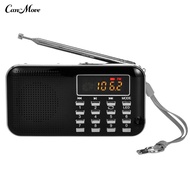 Y-896 Digital Radio Rechargeable Flashlight Function 3W Mini Portable FM Radio with TF Card Slot for the Aged