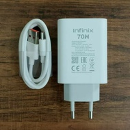 Original Infinix Usb Type C Fast Quick Charging 70W Note 40 50 Pro Charger