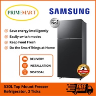 SAMSUNG TOP MOUNT FRIDGE 530L | RT53DG7A6CBISS | BLACK | 2 YEARS WARRANTY | 3 TICKS