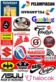 60 PCS Sticker Logo Plesetan Viral - Stiker Pack Plesetan Logo Brand