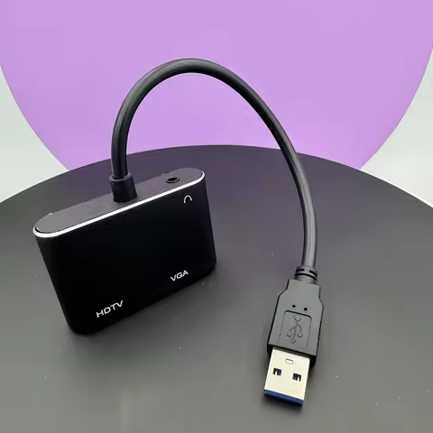 Video Audio USB3.0 to HDMI-Compatible VGA Converter 1080P for Computer to Projector TV Monitor Exten