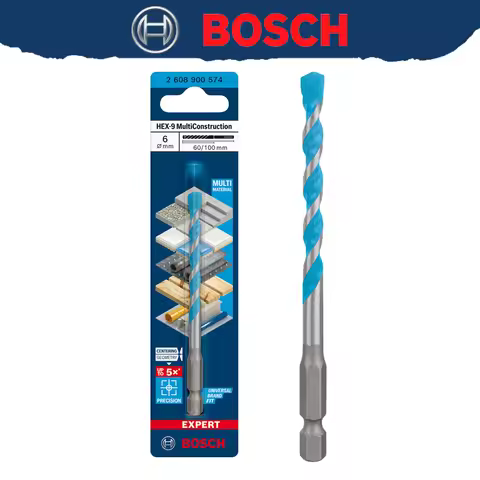 BOSCH 2608900574 EXPERT HEX-9 Multi Construction Drill Bit 6mm 100mm For Concrete Soft Tiles High Ha