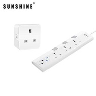 智能插頭+3位快充拖板(USB 2C2A)套裝 [SWP-A+ESUF-3]