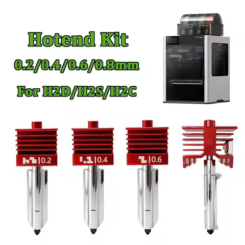 New High Quality H2D Hotend Kit with 0.2/0.4/0.6/0.8mm Hardened steel Nozzle Replace Hotend Kit For 