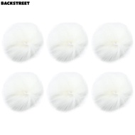 BACKSTREET Faux  Fur Pompoms, 3.9inch/10CM Acrylic 6pcs, Simple to attach Ployster White Bags