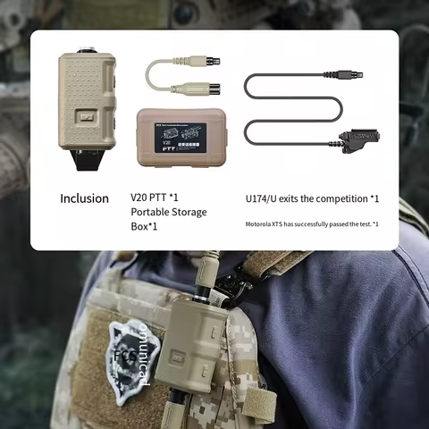 Tactical V20 PTT One-Click Communication Motorola XTS Series Walkie-Talkie U174 Tactical Headphones 
