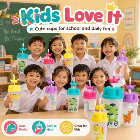 4/8PCS Kids Giveaway Cup Set  Straw Tumbler 400/600ml School Birthday Gifts