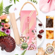 真心靈芝紅棗拌麵線禮盒【珍品麻油薑泥風味/兩包入】附提袋