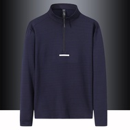 Baju Sweat Pullover Lelaki Separuh Zip Kolar Pendirian Longgar Fit Serbaguna Cepat Kering Sukan Kasu
