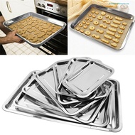 [BHS Home Shop]Stainless Steel Rectangular Grill Fish Baking Tray Plate Pan Kitchen Supply