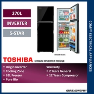 Toshiba 270L 2 Door Inverter Refrigerator Peti Ais Peti Sejuk Toshiba  ~ GRRT300WEPMY