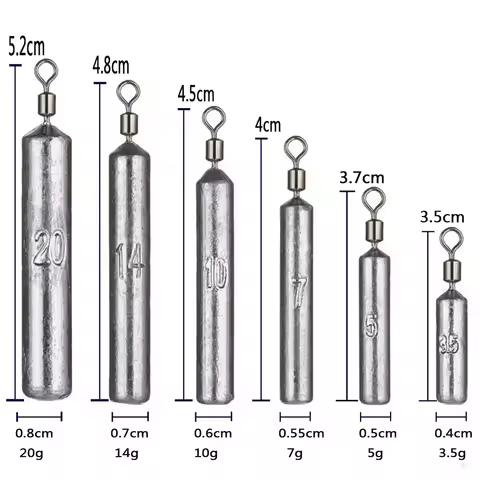 Fishing Weight 15PCS/Lot Sinker Mold 3.5g 5g 7g 10g 14g 20g Tube Bullet Plumb Pendant Metal Jig Sast