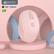 QUINTON Mouse Wireless 2.4G + bluetooth Recharge X5 color untuk laptop pc macbook smartphone dan tab