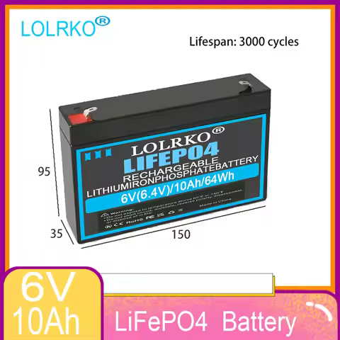 6V 8Ah LiFePO4 Battery With BMS Rechargeable Lithium Iron Phosphate Battery 6V 20Ah For Emergency Li
