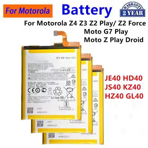 JE40 KZ40 JS40 HD40 HZ40 GL40 Battery For Motorola Moto Z4 XT1980-3 Z3 Z2 Play Moto Z2 Force Moto G7