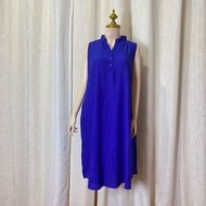 Challis Cotton Plain Sleeveless Dress/Duster - Chinese Collar | Et Caetera