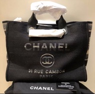 #Milan02 Chanel Deauville Tote Bag 正品 100%Real 99%New 牛仔布 銀色雙鍊上膊袋 奶粉袋