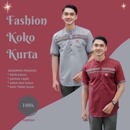 Baju Koko Modern Pria Koko Lengan Pendek Bahan Katun Adem Premium