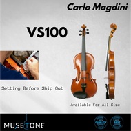 Carlo Magdini Best Student Model VS100 Violin with Case Bow Rosin Full Size 4/4, 3/4, 1/2, 1/4, 1/8,