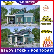 DESIGN RUMAH BANGLO BARAKAH (36'x34' 870kps) 3 BEDROOMS 2 BATHROOMS | HOUSE DESIGN | PELAN RUMAH 3D