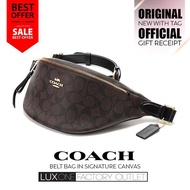 [Authentic] Coach Belt Bag In Signature Canvas - IMAA8 - Brown &amp; Black [NWT - New With Tag &amp; Receipt]