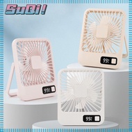 SUQI Table Fan, USB Rechargeable 7H Timing Desk Fan,  5 Speed Small Quiet Cooling Fan Offices