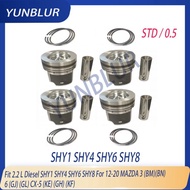 STD / 0.5 Engine Parts Piston with Ring Set Fit 2.2 L Diesel SHY1 SHY4 SHY6 SHY8 For 12-20 MAZDA 3 B