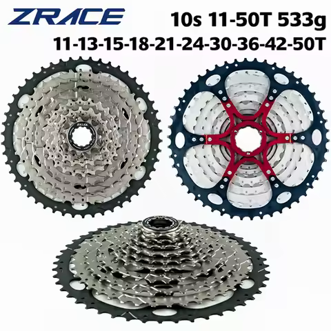 ZRACE Bicycle Cassette 10 Speed MTB Bike Freewheel 11-42T / 11-46T / 11-50T Aluminum Alloy Bracket, 