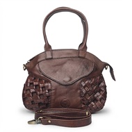 BERNIE Nova Brown Cowhide Bag Vegetable Tanned Leather Shoulder Bag