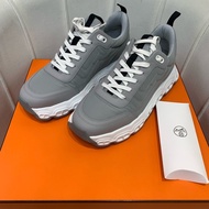 Hermes 愛馬仕男裝 新豬鼻 灰色運動鞋42碼