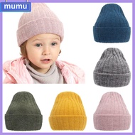 MUMU นุ่มนุ่มๆ หมวกสำหรับเด็ก ผ้าขนสัตว์ขนแกะ หมวกที่อบอุ่น ฤดูหนาวที่อบอุ่น หมวกบีนนี่เด็ก เด็กวัยหัดเดิน