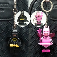 GANTUNGAN 2pcs Batman Fairy Keychain Coquette Pink Movie Batman Bunny Couple Keychain Minifigure Fai